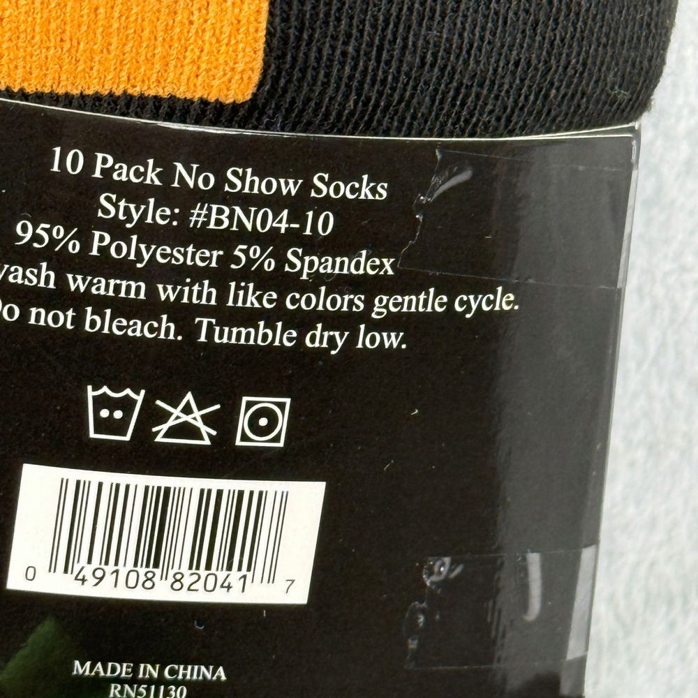 Boys No Show Socks 10 Pack Athletic Sports Soccer Multi Color Size 6-8 NEW - Picture 4 of 5